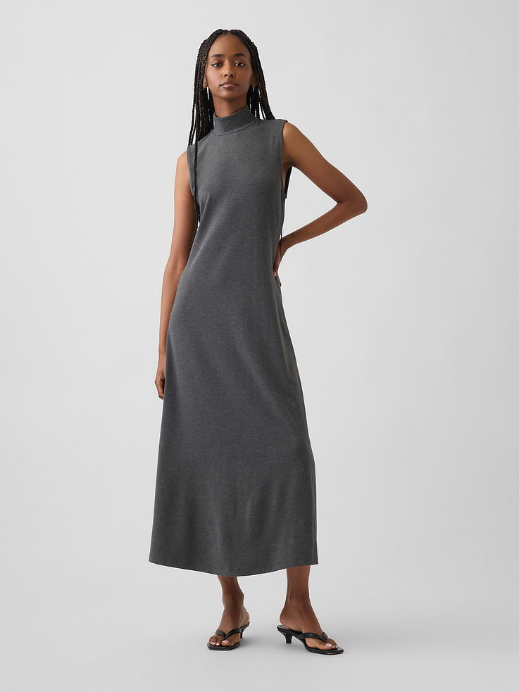 Image number 1 showing, Mockneck Maxi Dress