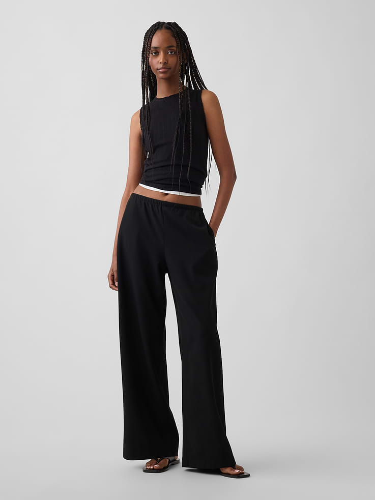 Image number 1 showing, Easy Wide-Leg Pants