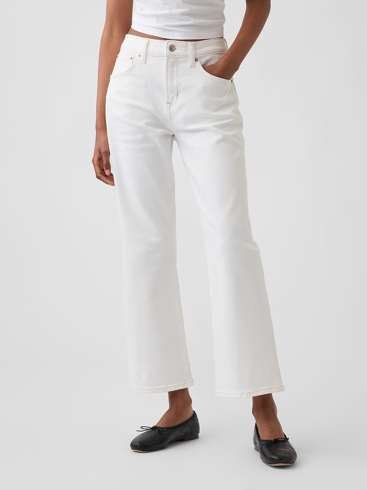 Image number 2 showing, Mid Rise Flare Crop Jeans