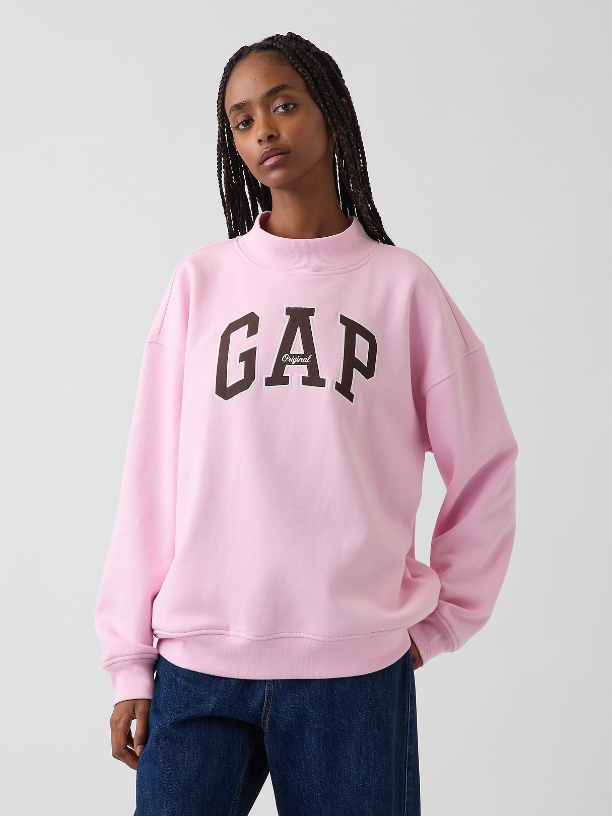 VintageSoft Oversized Mockneck Logo Sweatshirt | Gap
