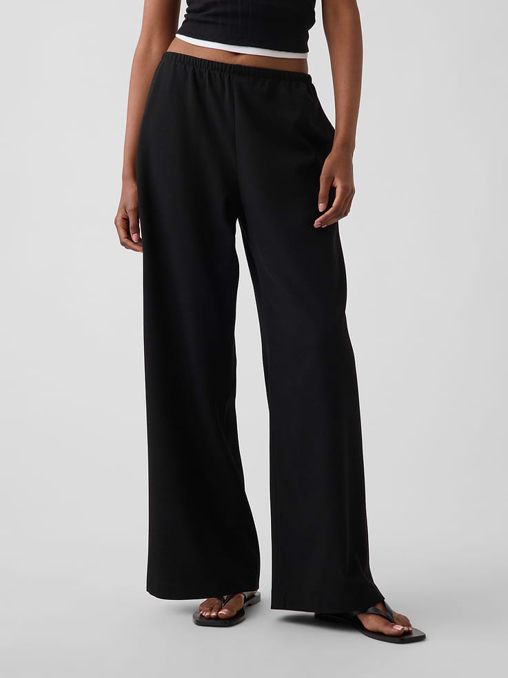 Image number 2 showing, Easy Wide-Leg Pants
