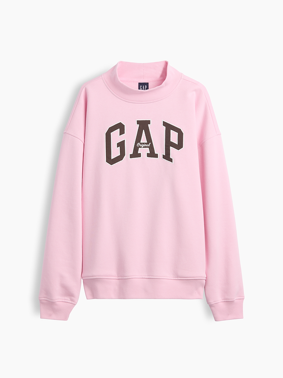 VintageSoft Oversized Mockneck Logo Sweatshirt