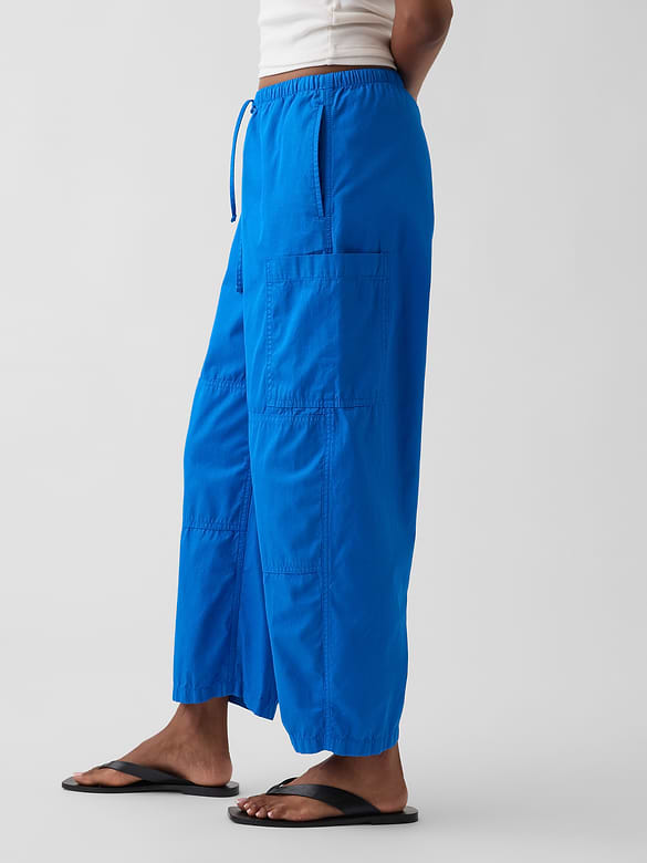Mid Rise Twill Easy Barrel Utility Pants