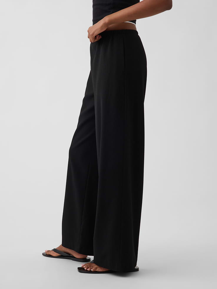 Image number 3 showing, Easy Wide-Leg Pants