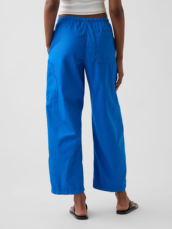 Mid Rise Twill Easy Barrel Utility Pants