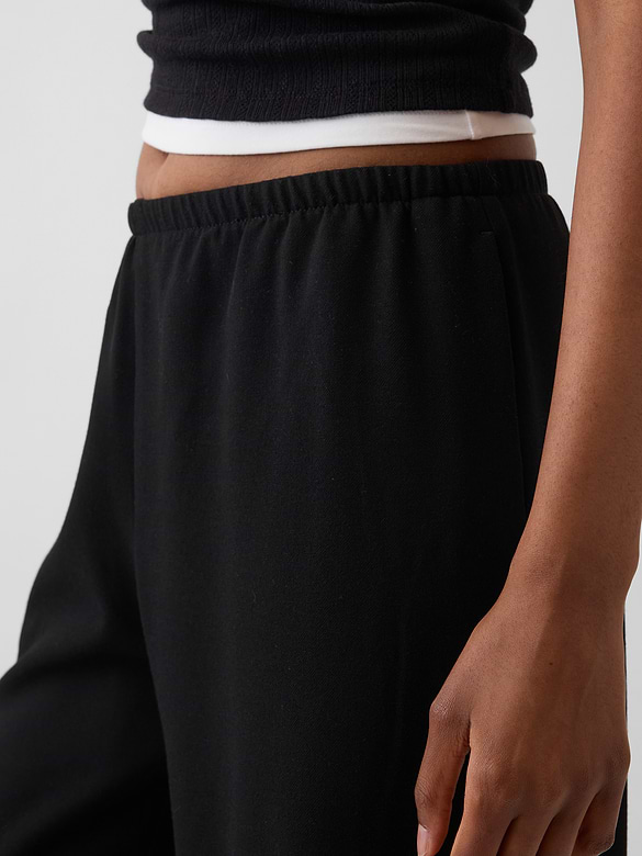 Brushed Twill Easy Wide-Leg Pants