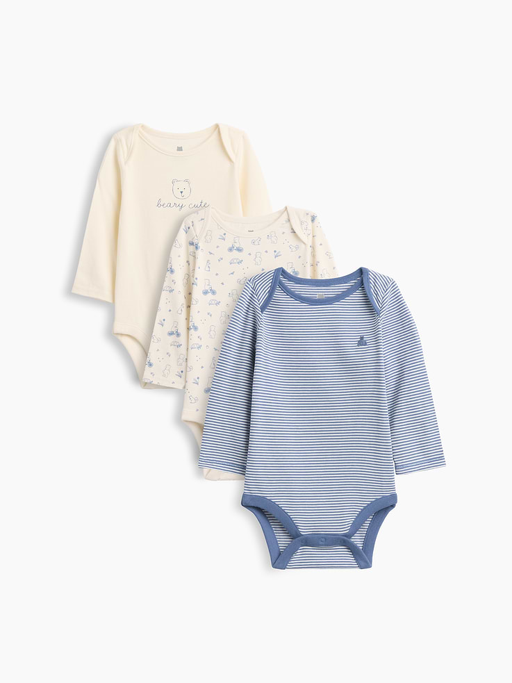 Image number 1 showing, Baby First Favorites Organic Cotton Brannan Bear Bodysuit (3-Pack)