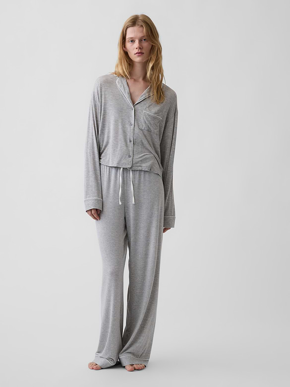 SoftMade Modal Crop PJ Top