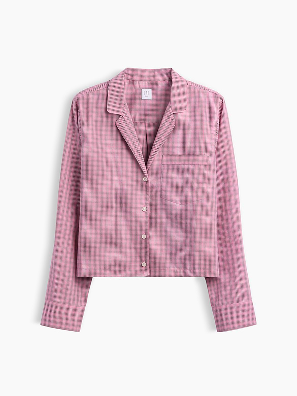 Poplin Oversized Crop PJ Shirt