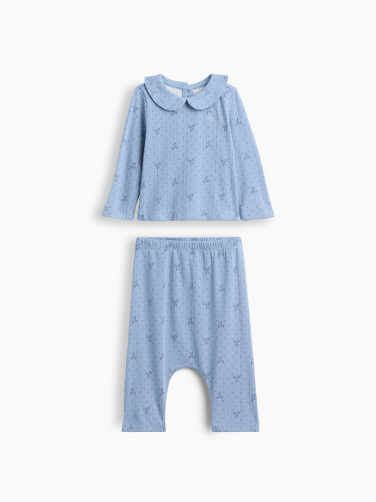 Image number 1 showing, Baby Softspun Pointelle Outfit Set