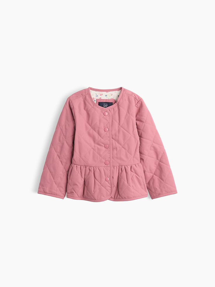 Image number 1 showing, Baby & Toddler Quilted Peplum Jacket