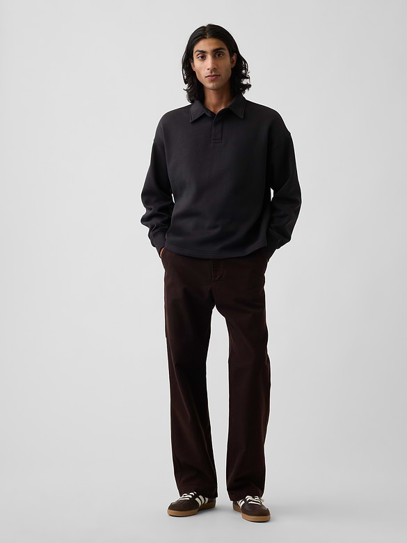 VintageSoft Oversized Polo Sweatshirt