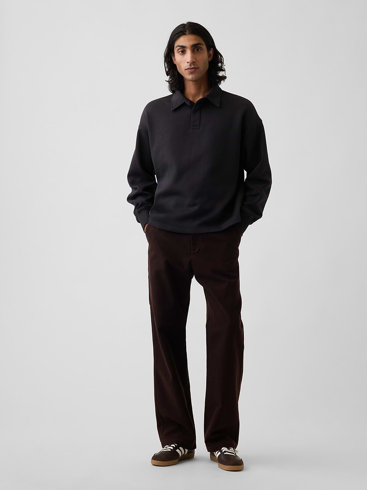 Image number 2 showing, VintageSoft Oversized Polo Sweatshirt