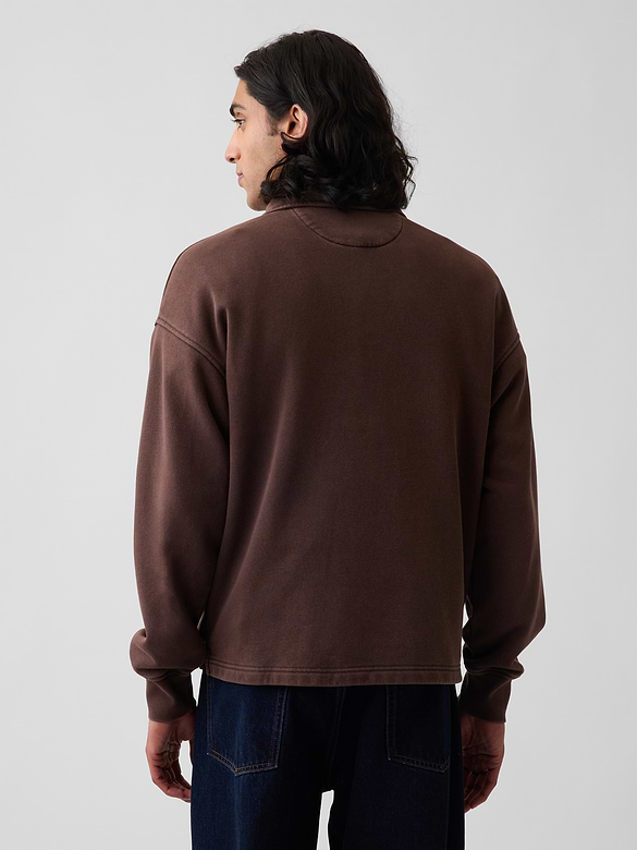 VintageSoft Oversized Polo Sweatshirt