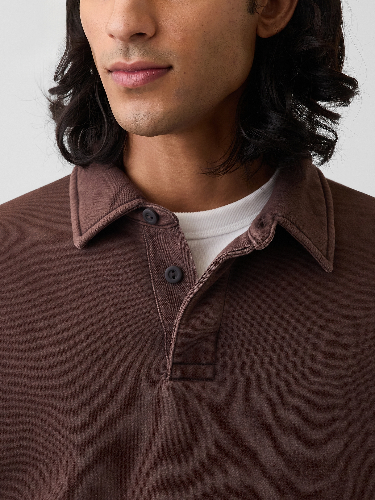 VintageSoft Oversized Polo Sweatshirt | Gap