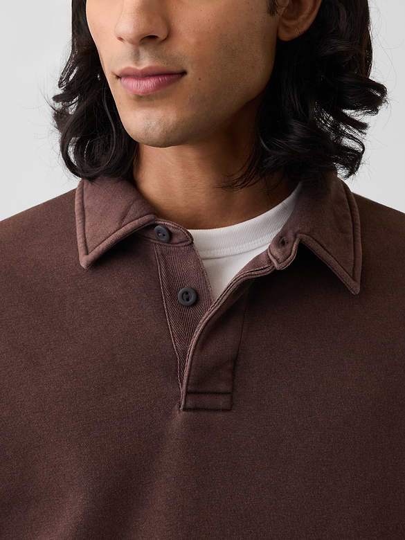 VintageSoft Oversized Polo Sweatshirt