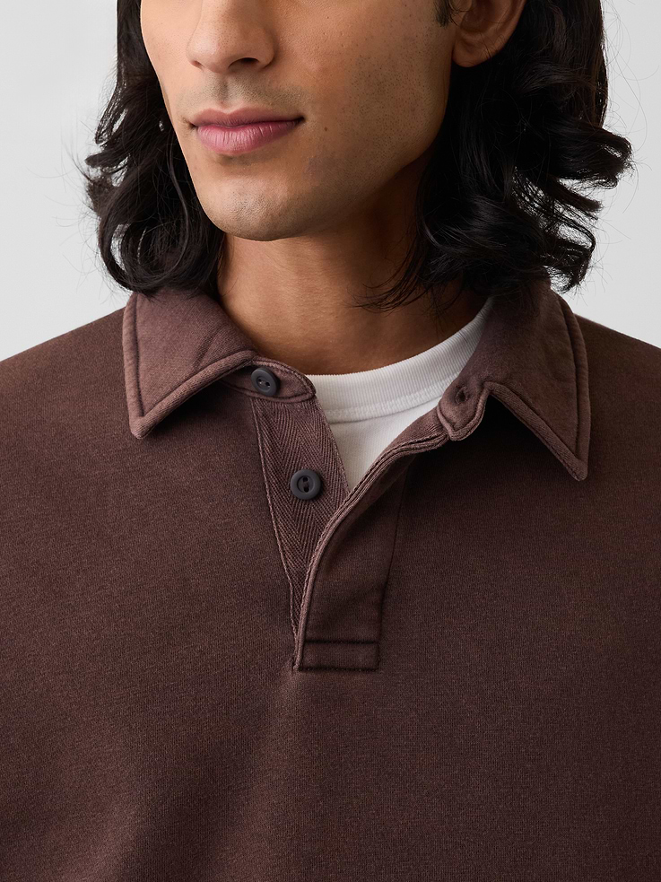 Image number 4 showing, VintageSoft Oversized Polo Sweatshirt