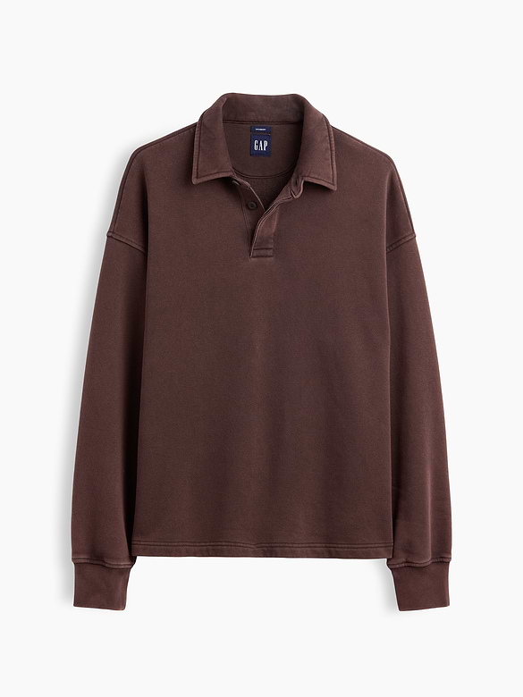 VintageSoft Oversized Polo Sweatshirt