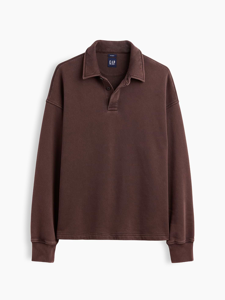 Image number 6 showing, VintageSoft Oversized Polo Sweatshirt