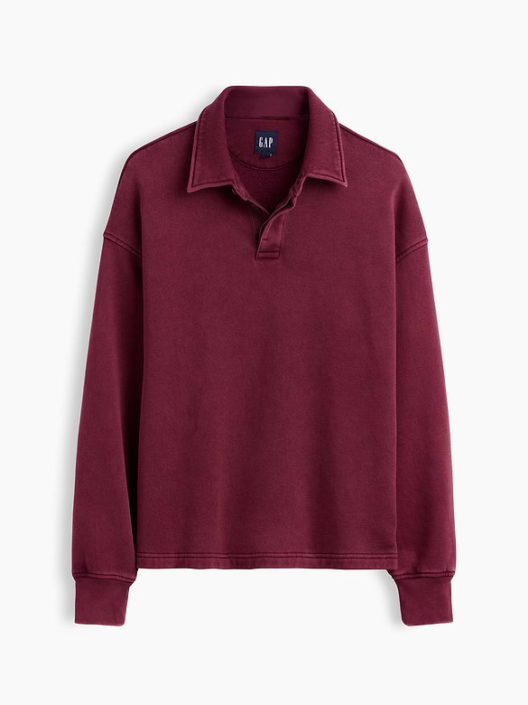 VintageSoft Oversized Polo Sweatshirt