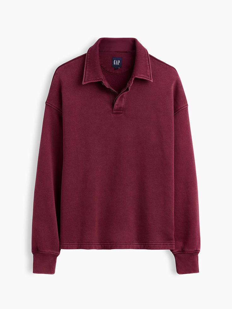 Image number 5 showing, VintageSoft Oversized Polo Sweatshirt
