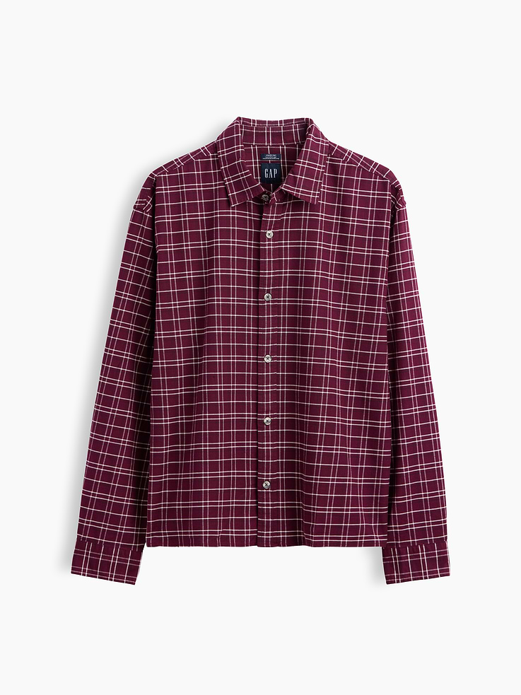 L'image numéro 5 présente Chemise oxford courte décontractée à ourlet droit