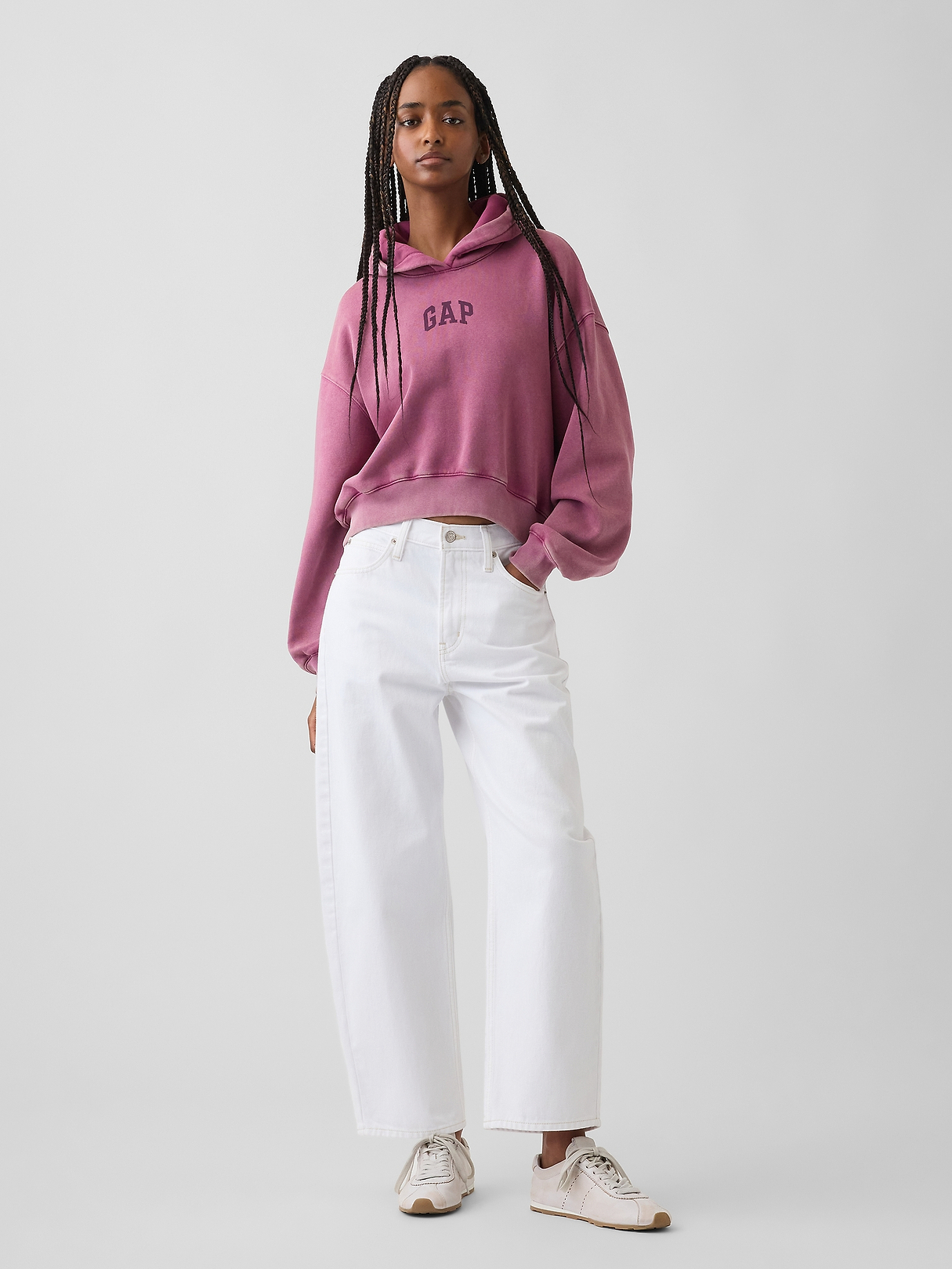 VintageSoft Crop Logo Hoodie | Gap