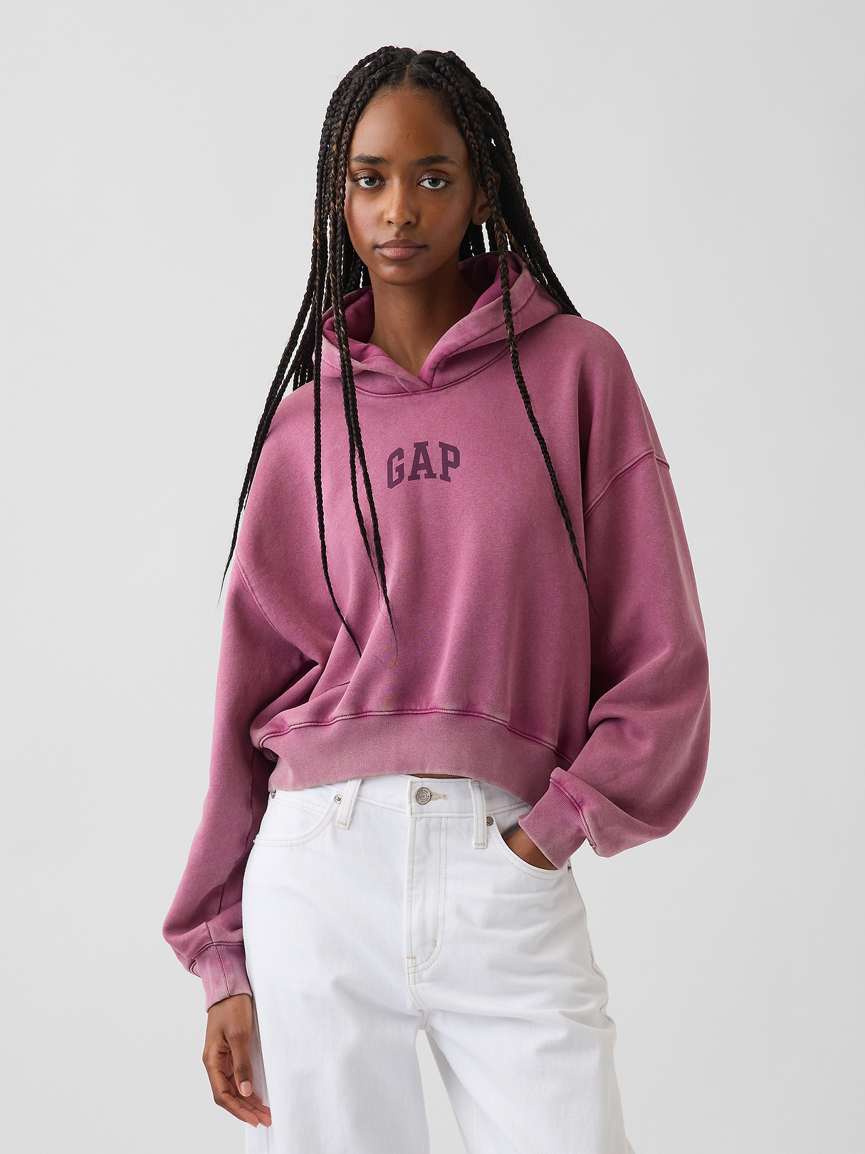 VintageSoft Crop Logo Hoodie | Gap