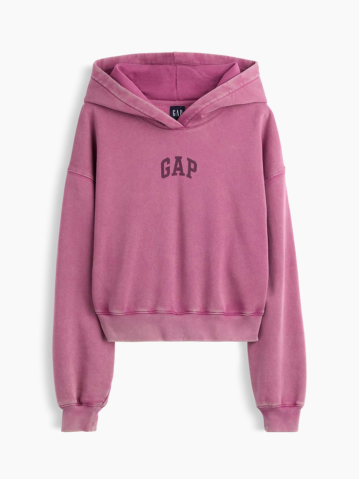 Image number 5 showing, VintageSoft Crop Logo Hoodie