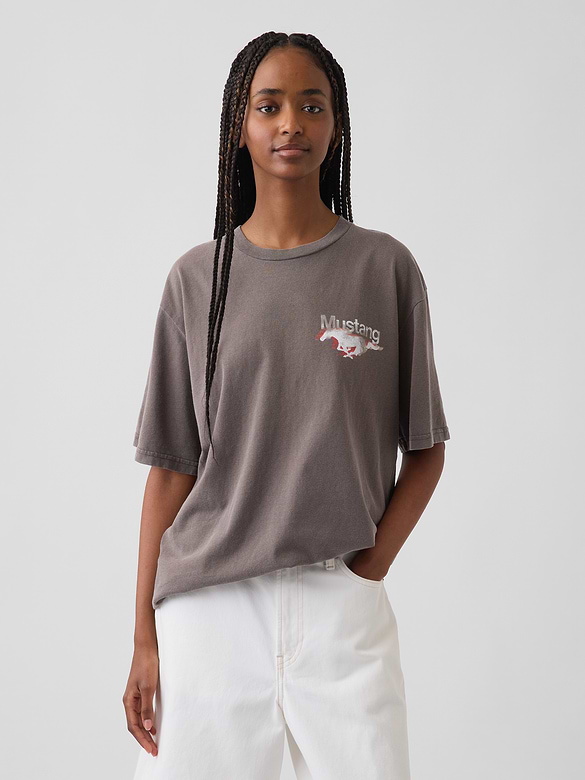 Ford Mustang Heavyweight Crop Graphic T-Shirt