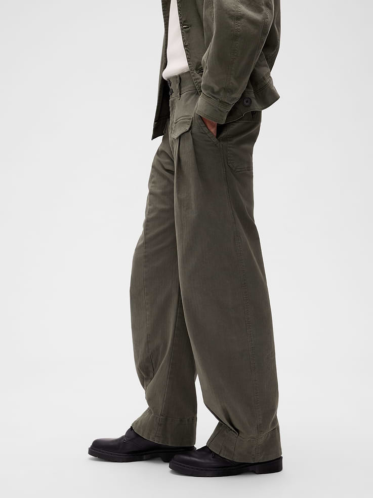 Image number 3 showing, GapStudio Herringbone Baggy Pants