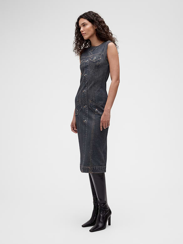 GapStudio Printed Denim Terry Dress