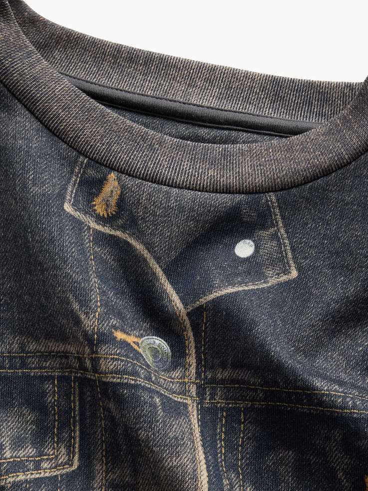 Image number 7 showing, GapStudio Printed Denim Sweatshirt
