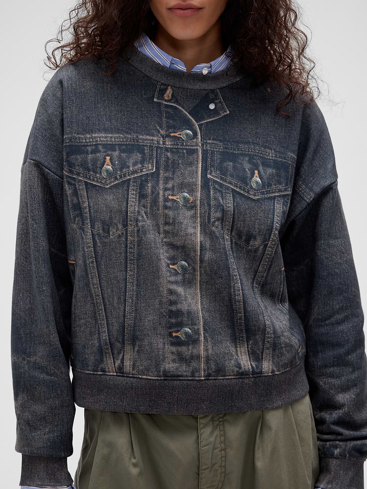 Image number 5 showing, GapStudio Printed Denim Sweatshirt
