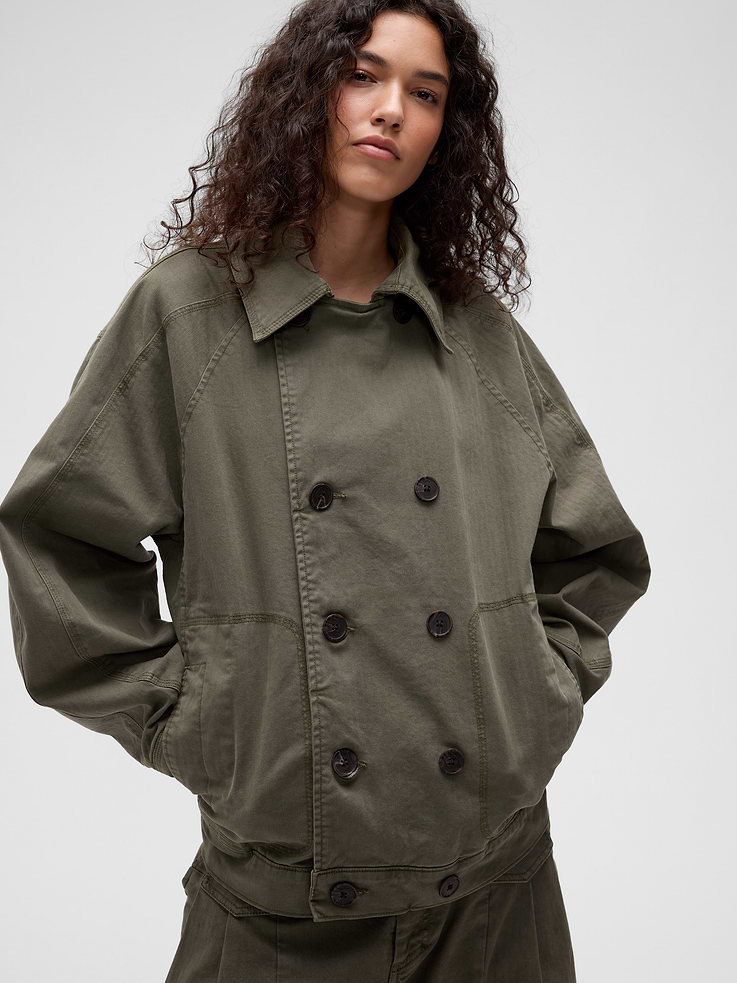 Image number 4 showing, GapStudio Herringbone Peacoat