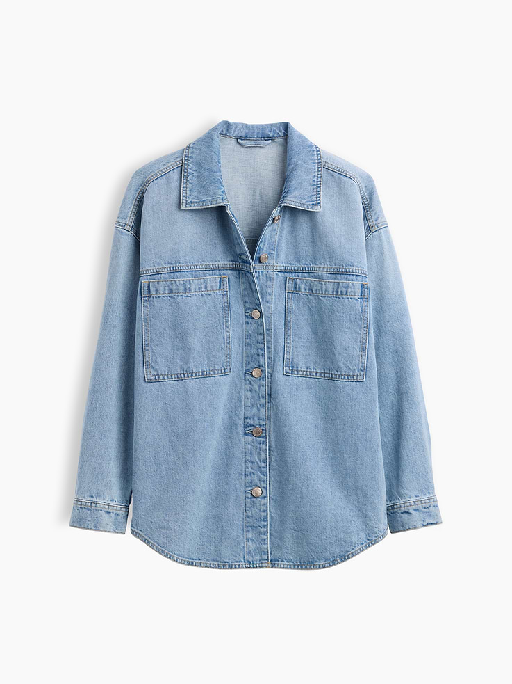 Image number 5 showing, Denim Oversized Shirt Jacket