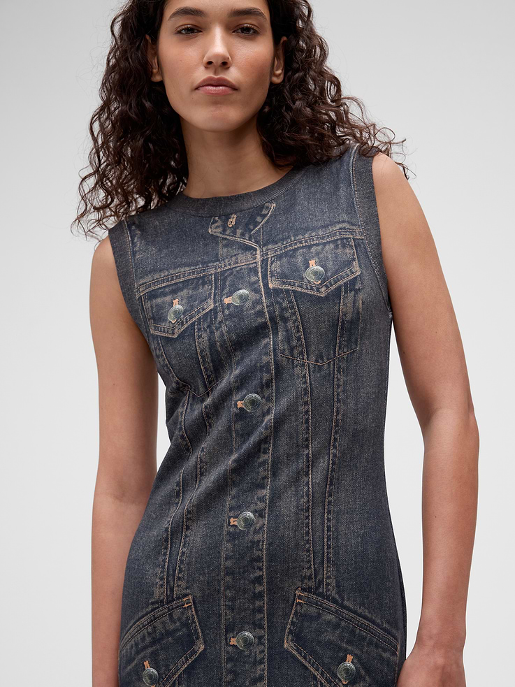 Image number 5 showing, GapStudio Printed Denim Terry Dress