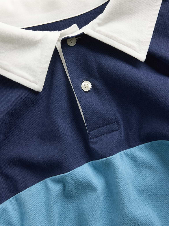 Boxy Colorblock Rugby Polo Shirt
