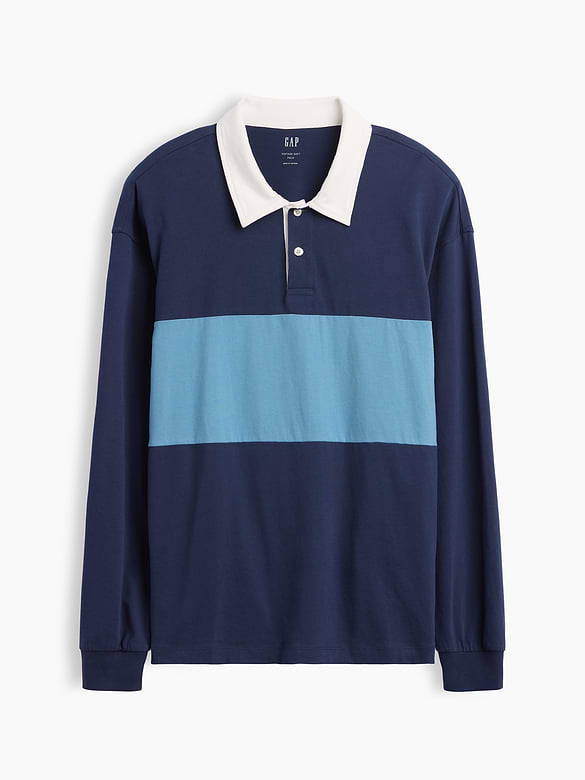 Boxy Colorblock Rugby Polo Shirt