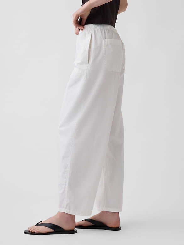 Poplin Easy Double-Knee Barrel Pants