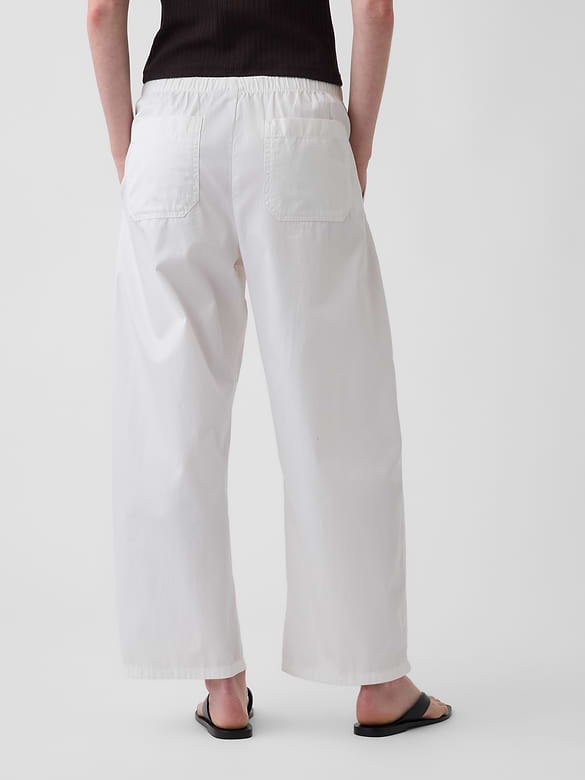 Poplin Easy Double-Knee Barrel Pants