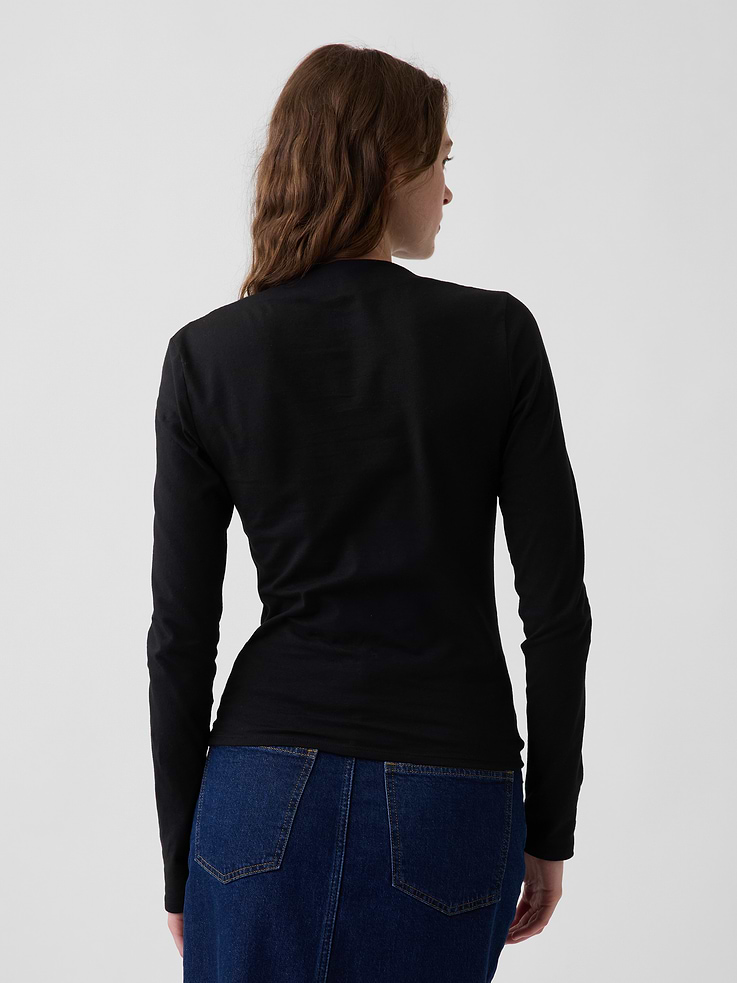 Image number 3 showing, CloseKnit Jersey Funnel-Neck Ruched T-Shirt