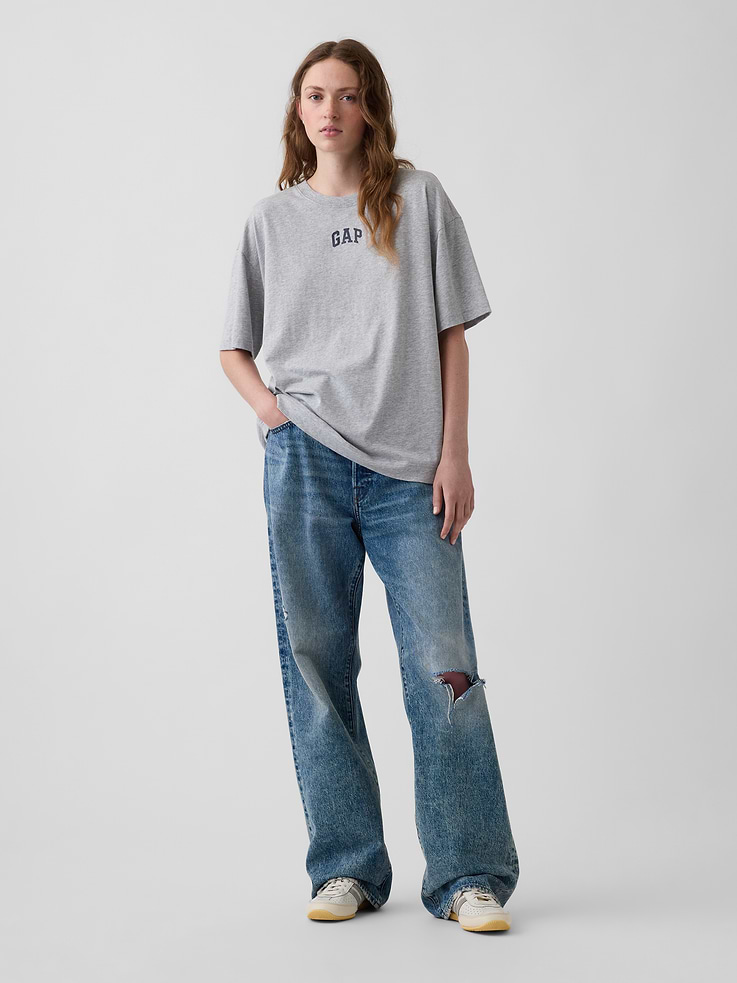 Image 2 of 5, Organic Cotton VintageSoft Oversized Logo T-Shirt