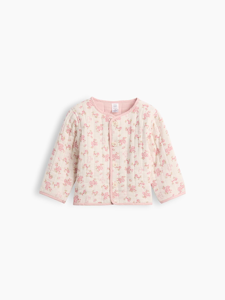 Image number 1 showing, Baby Quilted Gauze Reversible Jacket