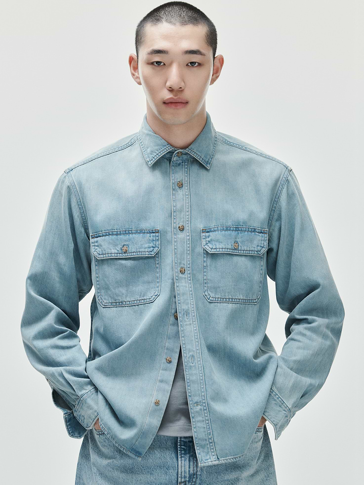 Image number 6 showing, UltraSoft Denim Relaxed Utility Shirt
