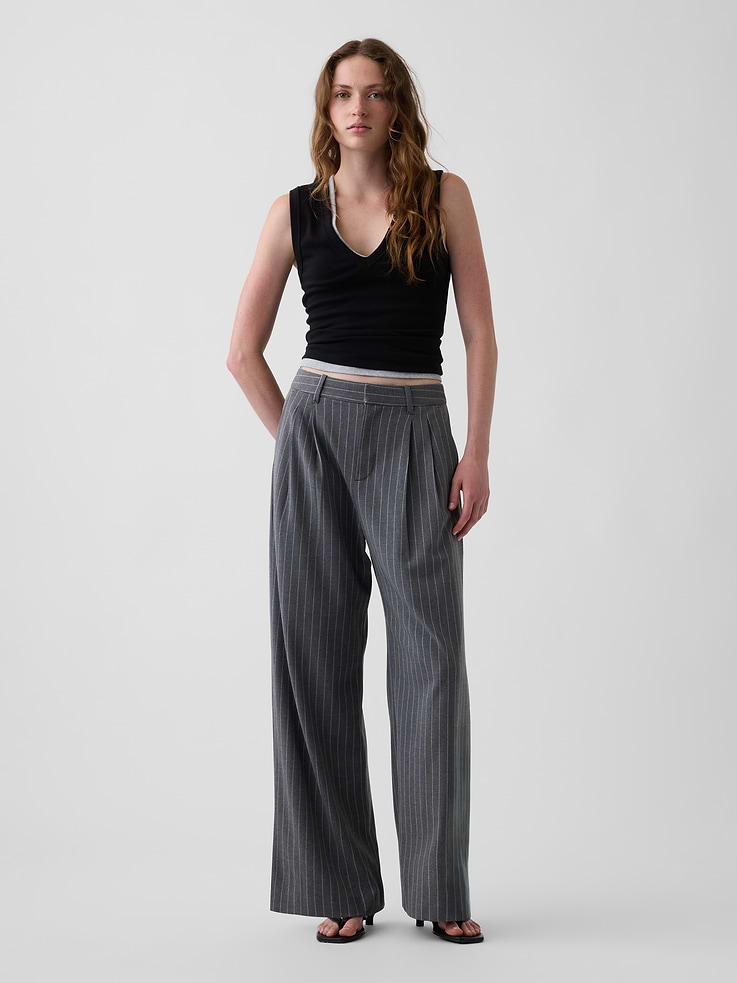 Image number 1 showing, 365 High Rise Brushed Twill Pleated Trousers