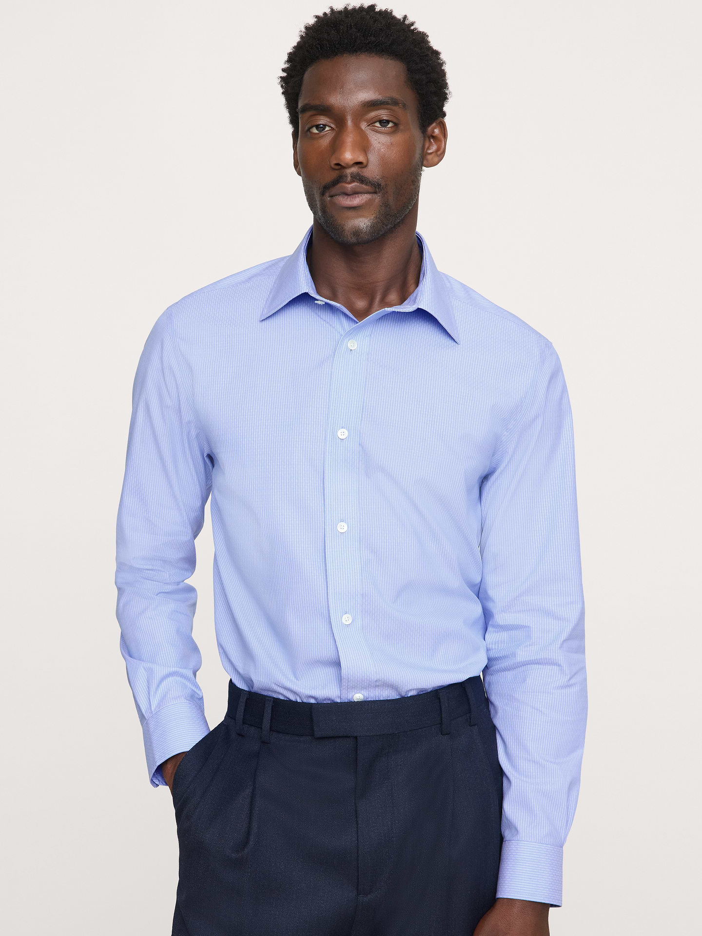 Image number 1 showing, Standard-Fit Wrinkle-Resistant Dress Shirt