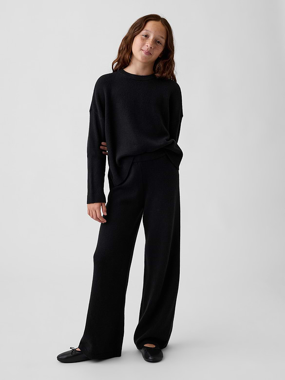 Kids CashSoft Wide-Leg Sweater Pants