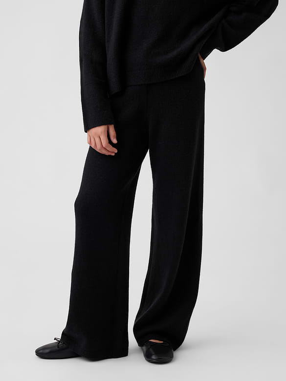Kids CashSoft Wide-Leg Sweater Pants