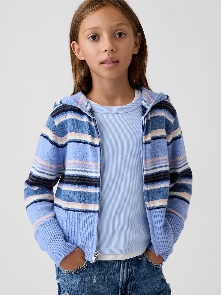 L'image numéro 1 présente Veste à capuchon en tricot Effet cachemire pour Enfant
